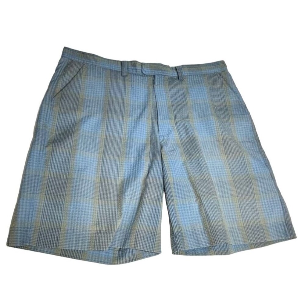 Patagonia Plaid Shorts Men's Size 38 Organic Cotton Blend Blue Grey Vtg Light